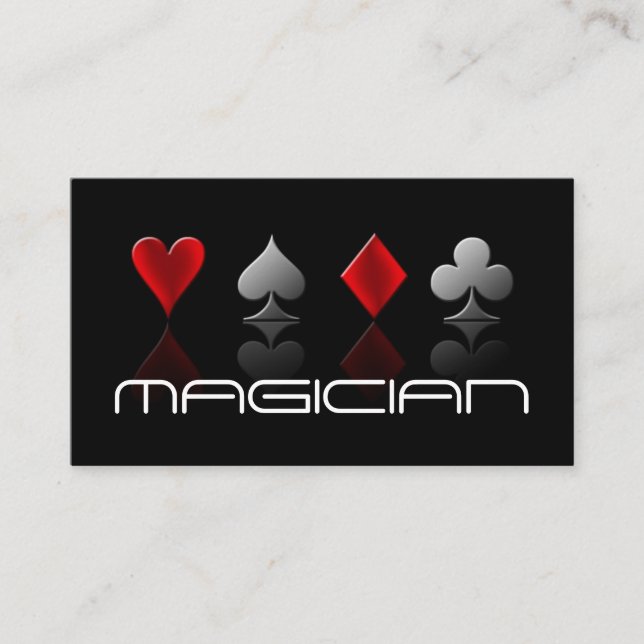 Carte De Visite Magicien Card Poker Trick Entertainment (Devant)