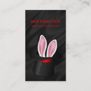 Carte De Visite Magicien Casquette Rabbit Magique Top Hat Satin