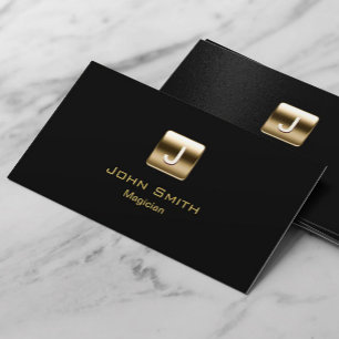 Carte De Visite Magicien de monogramme d'or moderne