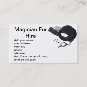 Carte De Visite Magicien pour la location