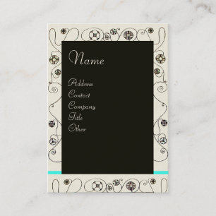Carte De Visite MAGIE DU PRINTEMPS bleu vif noir blanc pourpre