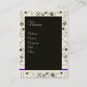 Carte De Visite MAGIE DU PRINTEMPS bleu vif noir blanc pourpre
