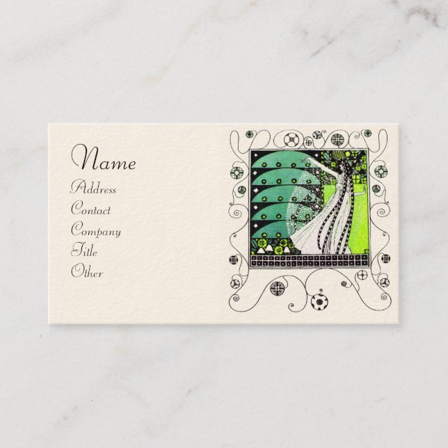Carte De Visite MAGIE DU PRINTEMPS noir clair blanc jaune (Devant)