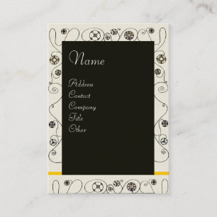 Carte De Visite MAGIE DU PRINTEMPS noir clair blanc jaune