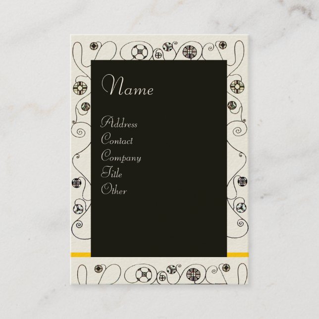 Carte De Visite MAGIE DU PRINTEMPS noir clair blanc jaune (Devant)