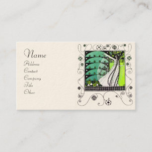 Carte De Visite MAGIE DU PRINTEMPS noir clair blanc vert