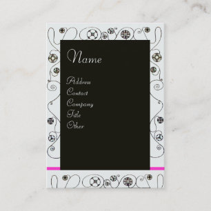 Carte De Visite MAGIE DU PRINTEMPS rose vif noir blanc brun