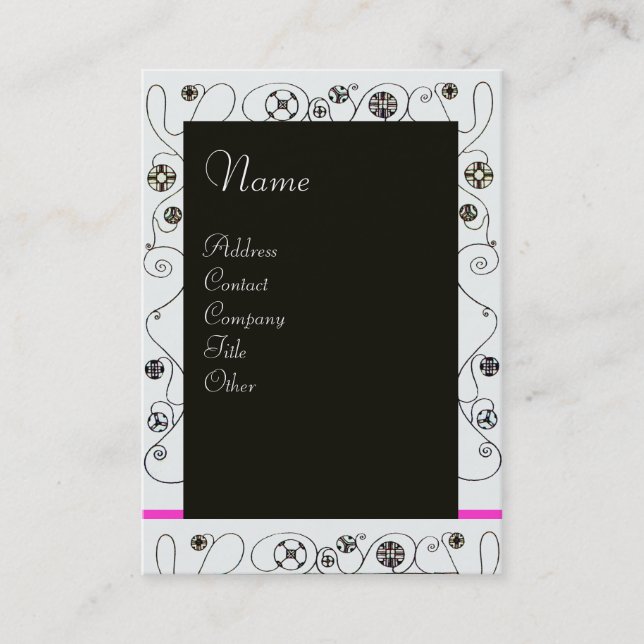 Carte De Visite MAGIE DU PRINTEMPS rose vif noir blanc brun (Devant)
