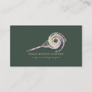 Carte De Visite Magique Whisk Bakery Bling Pâtisserie Chef sauge v