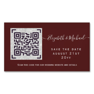 Carte De Visite Magnétique 25 x Mariage DE CODE D'ANALYSE QR MAGNÉTIQUE SAVE