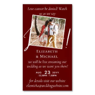 Carte De Visite Magnétique 25 x Mariage magnétique Livestreaming Enregistrer 