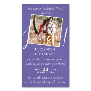 Carte De Visite Magnétique 25 x Mariage magnétique Livestreaming Enregistrer