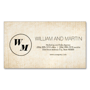 Carte De Visite Magnétique 2 lettre Monogramme / entreprise