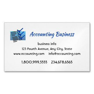 Carte De Visite Magnétique Accounting Bookkeeping Bookkeeper Accountant