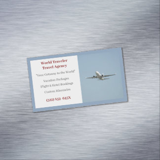 Carte De Visite Magnétique Agence de voyages d'avion Blue Agent