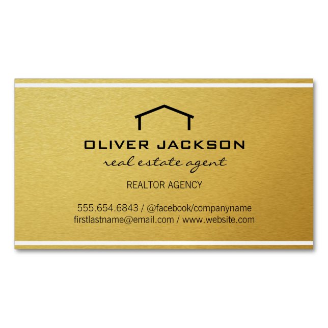 Carte De Visite Magnétique Agent immobilier d'entreprise simple (devant)