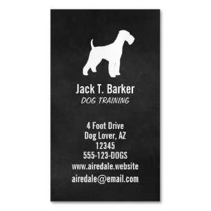 Carte De Visite Magnétique Airedale Terrier Silhouette