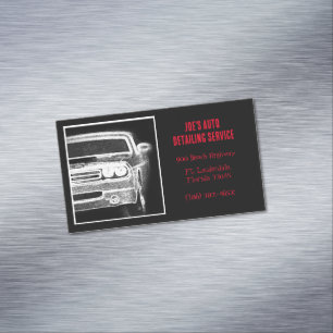 Carte De Visite Magnétique American Muscar Automotive noir et blanc