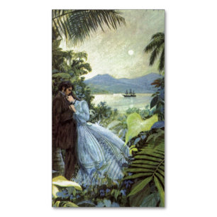 Carte De Visite Magnétique Amour et romance vintage, vue tropicale romantique