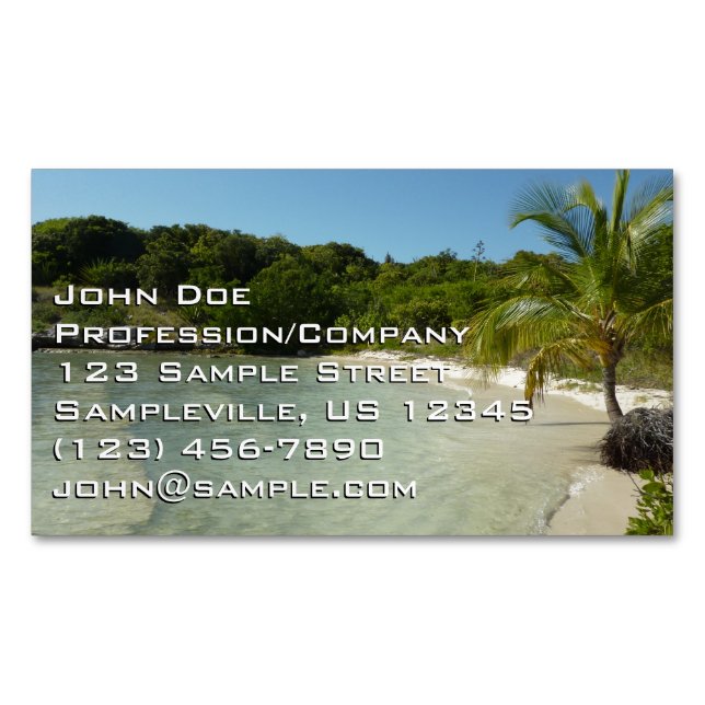 Carte De Visite Magnétique Antiguan Beach Beautiful Tropical Landscape (devant)