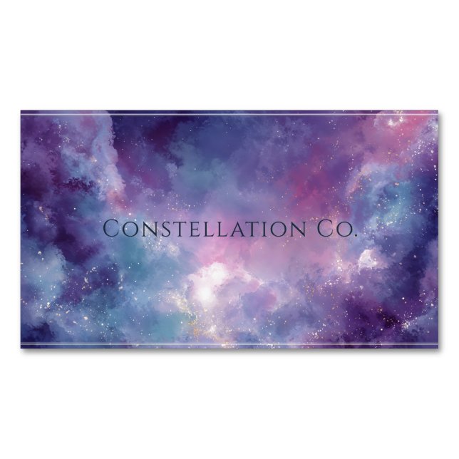 Carte De Visite Magnétique Aquarelle Ethérée Galaxie Stardust (devant)