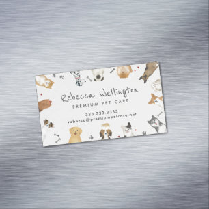 Carte De Visite Magnétique Aquarelle mignonne Animaux Chiens Animaux Animaux 