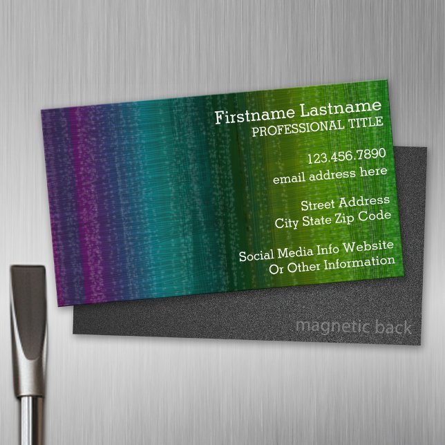 Carte De Visite Magnétique Aquarelle vive Abstraite bande Nom personnalisé (Custom Business Card Magnet)
