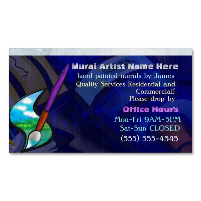 Carte De Visite Magnétique Artiste mural Design graphique Résidentiel Commerc (devant)