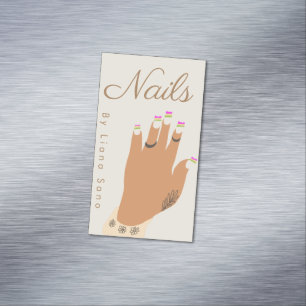 Carte De Visite Magnétique Artiste Ongles Tatouage Illustration Main