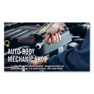 Carte De Visite Magnétique Atelier de carrosserie automatique   Travail mécan
