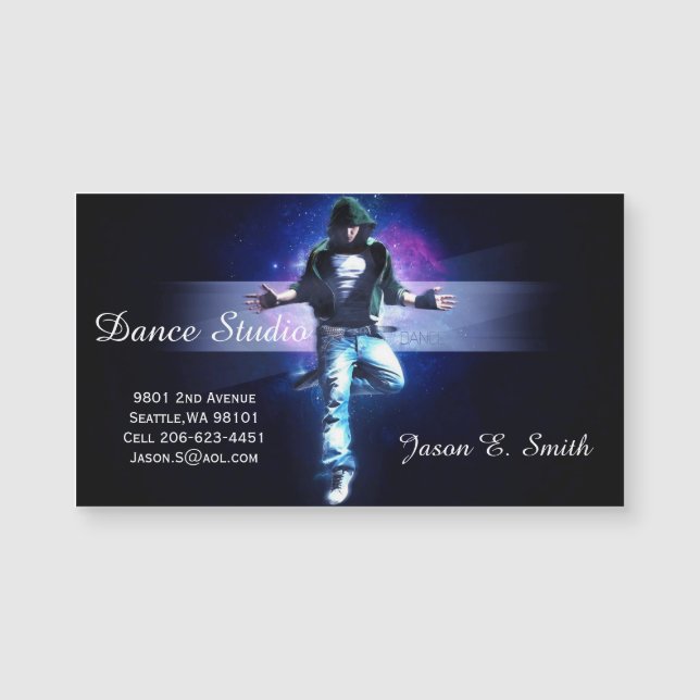 Carte de visite magnétique - Atelier de danse (Devant)