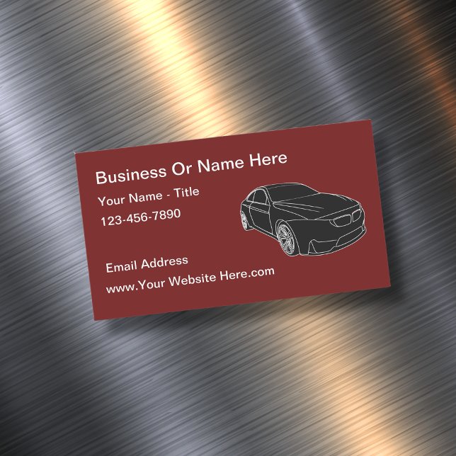 Carte De Visite Magnétique Automotive Services Thème Voiture (Créateur téléchargé)