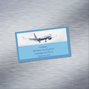 Carte De Visite Magnétique Avion bleu Avion Capitaine Avion
