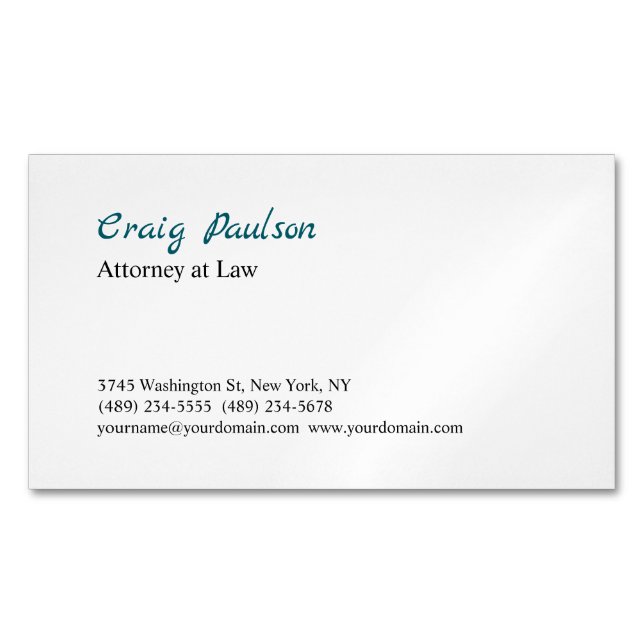 Carte De Visite Magnétique Avocat à la mode en droit spécial unique (devant)