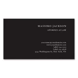 Carte De Visite Magnétique Avocat consultant noir au barreau professionnel