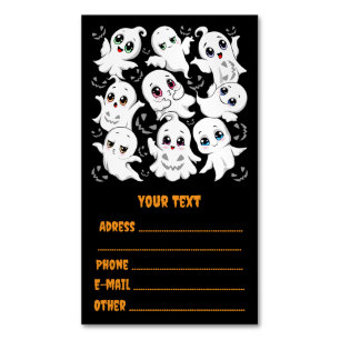 Carte De Visite Magnétique Baby Ghosts Éffrayant mignon Halloween humeur