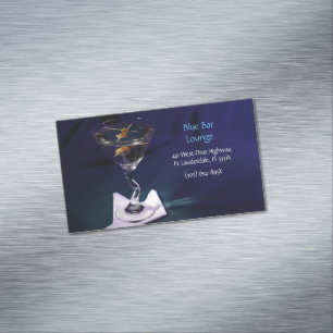 Carte De Visite Magnétique Bar et salon Dark Blue Martini