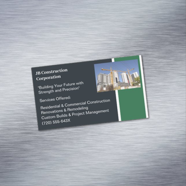 Carte De Visite Magnétique Bâtiments de grues Construction de bâtiments de l' (In Situ)