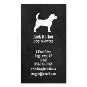Carte De Visite Magnétique Beagle Silhouette Chalboard Style vertical