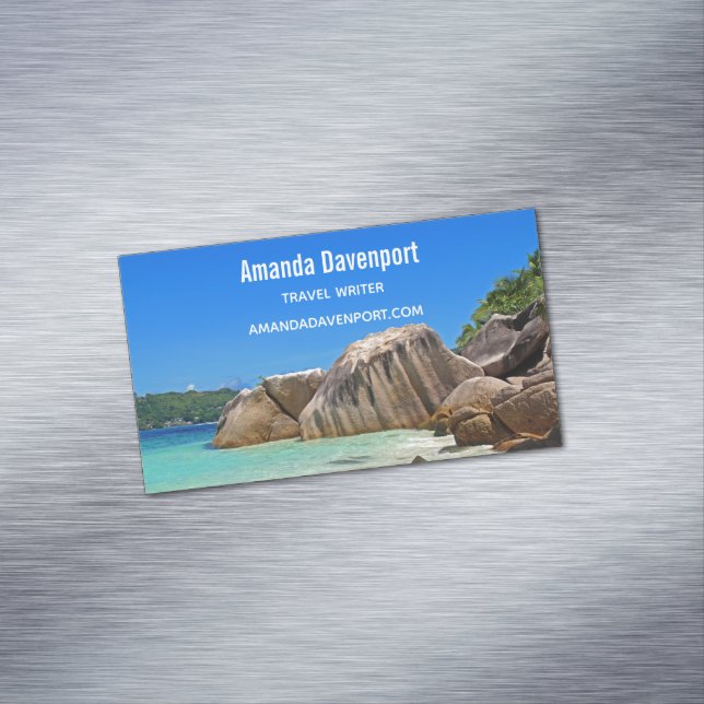 Carte De Visite Magnétique Belle mer tropicale avec une plage rocheuse (In Situ)