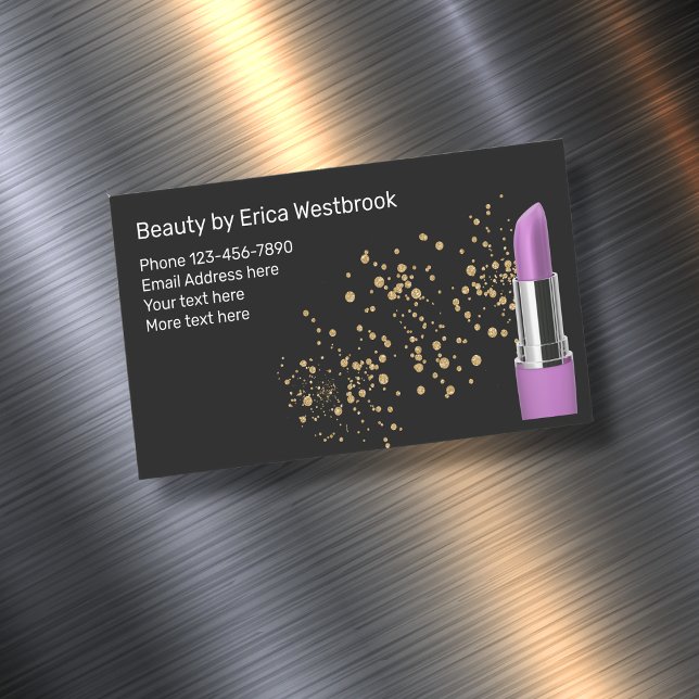 Carte De Visite Magnétique Belle tendance Glitzy Mode Lipstick (Créateur téléchargé)