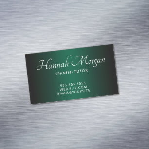 Carte De Visite Magnétique Black Hunter Green Ombre Élégant Script