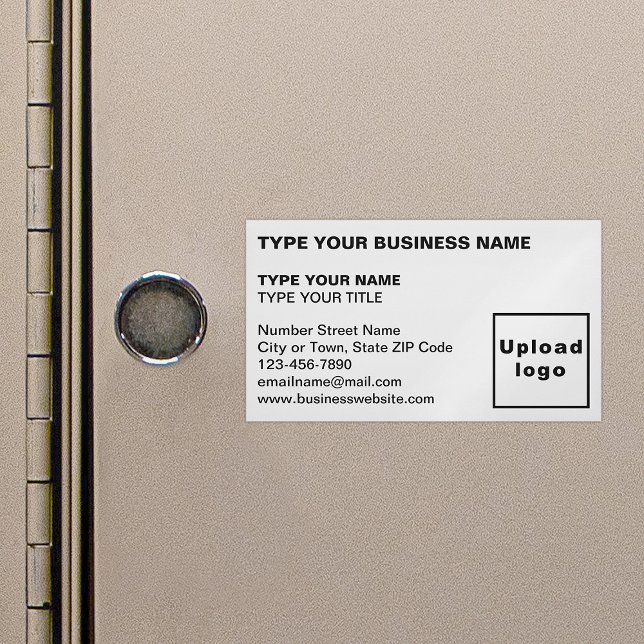Carte de visite magnétique blanc aligné gauche (White magnetic business card in left aligned style)