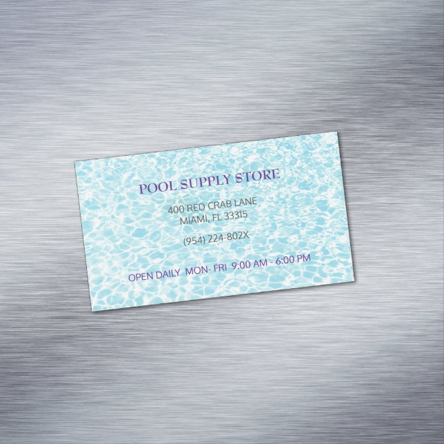 Carte De Visite Magnétique Bleu d'eau Approvisionnement magasin / Réparation  (In Situ)