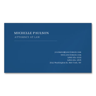 Carte De Visite Magnétique Bleu Élégant Simple Professionnel Moderne