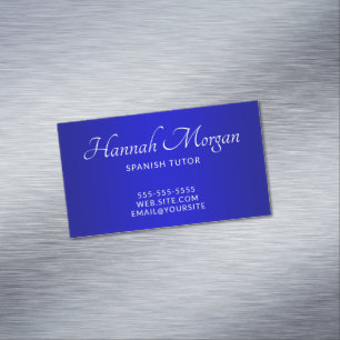 Carte De Visite Magnétique Bleu Moyen à Foncé Élégant Ombre