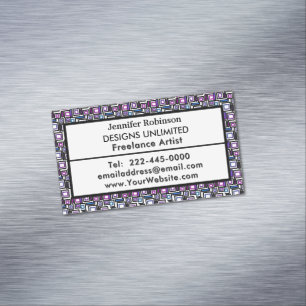 Carte De Visite Magnétique Bleu violet géométrique de l'entreprise