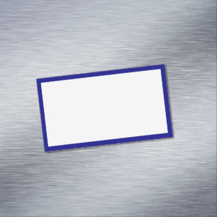 Carte De Visite Magnétique Bordure blanche simple et frontière bleue marine