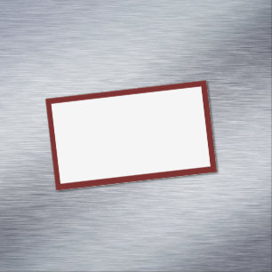 Carte De Visite Magnétique Bordure blanche simple et rouge foncé