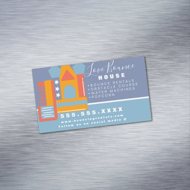 Carte De Visite Magnétique Bounce House Logo Fête Carnaval Location (In Situ)